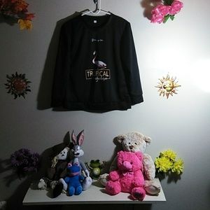 Girls black flamingo top